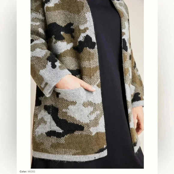 Anthropologie Vera Camo Cardigan in Moss Size Medium - Picture 13 of 16
